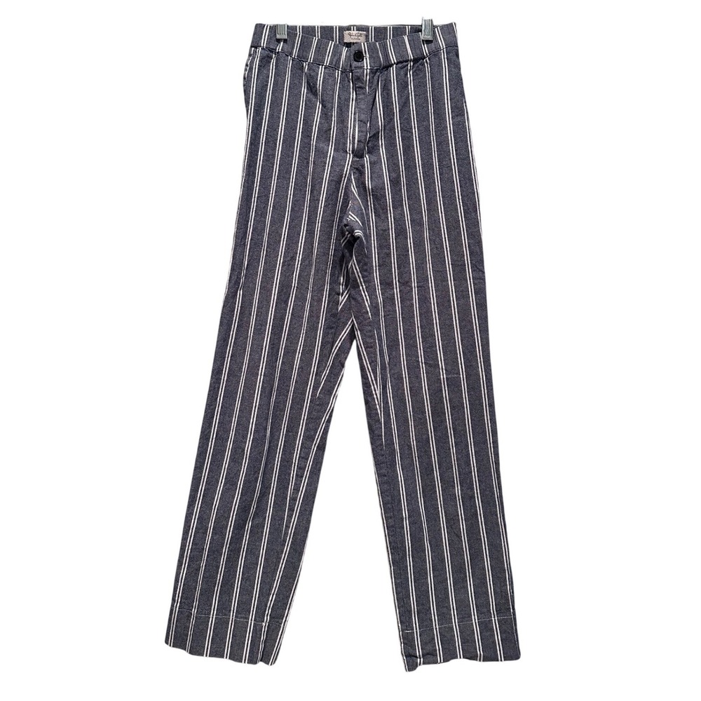 Brandy Melville‎ John Galt Blue Gray White Pinstripe Cotton Trouser Pants XS